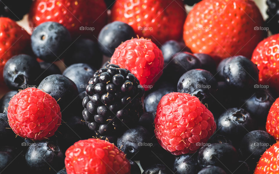 Closeup shot of assorted berries