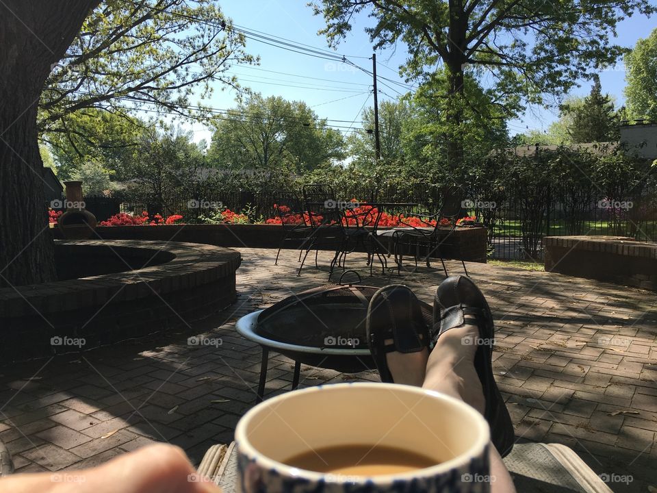 Sunday morning coffee on the patio