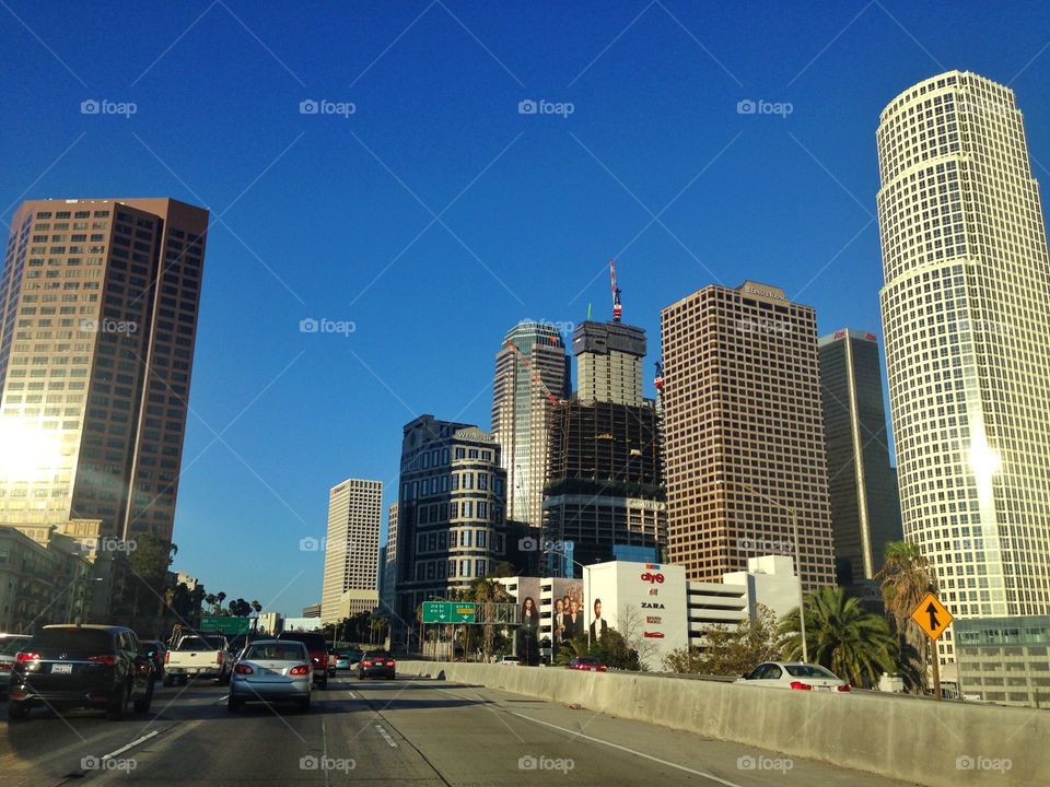 Interstate at Los Angeles. Interstate 110 at Los Angeles