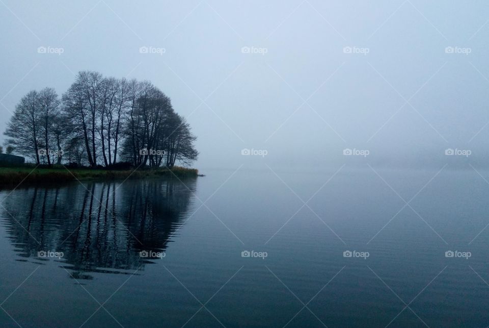 Water, Lake, Fog, Landscape, Dawn