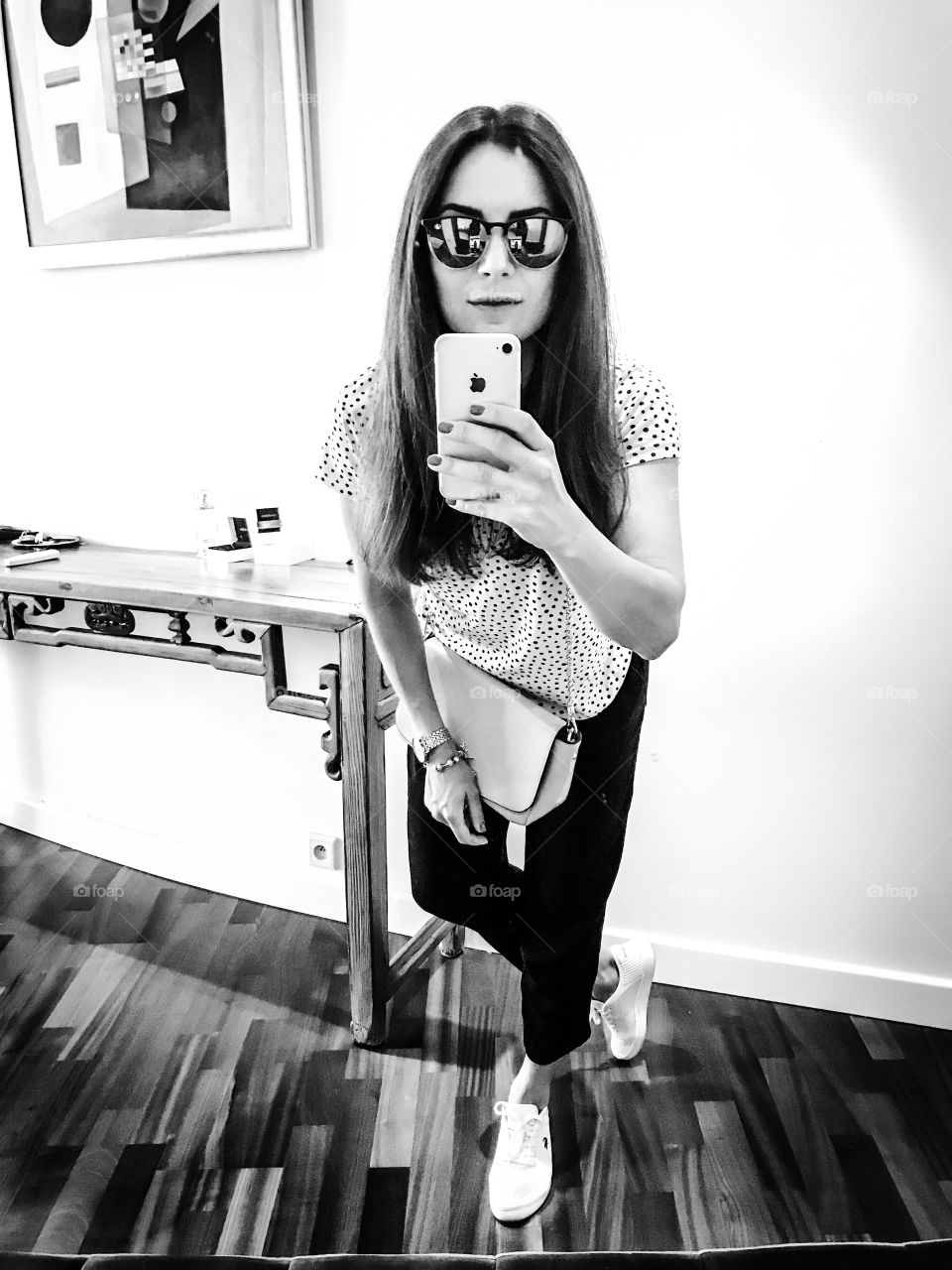 Black and white selfie 