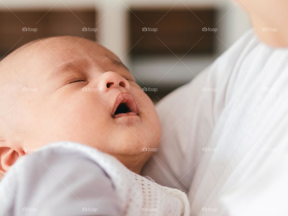 A good sleep after his first bath