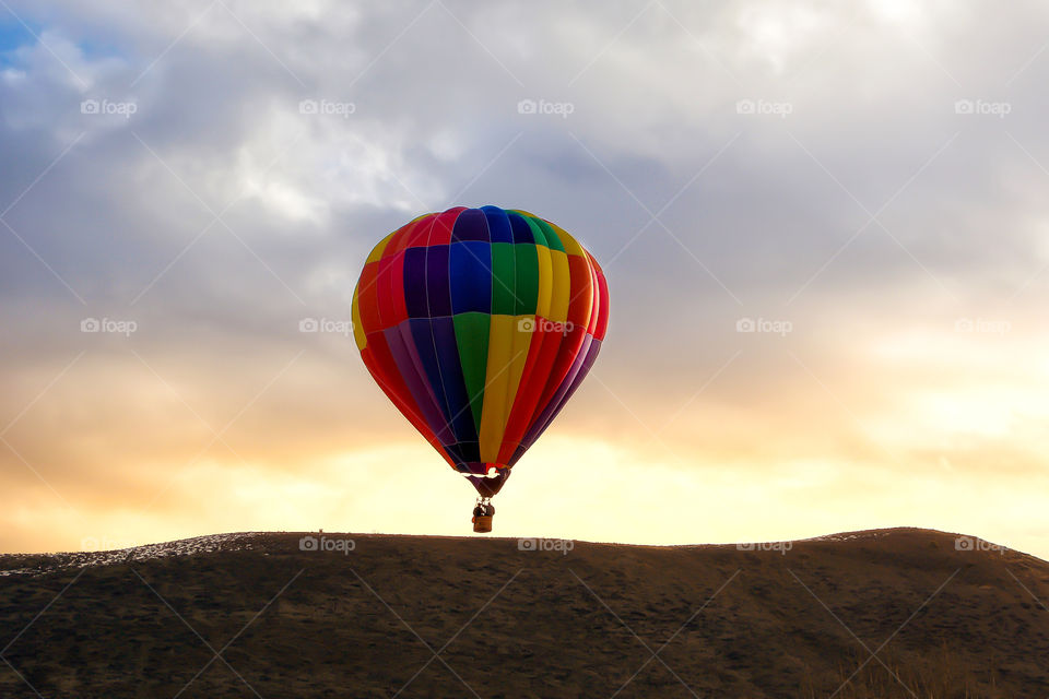 Hot air balloon at sun rise