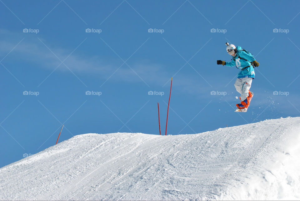snow sky blue jump by bennovic