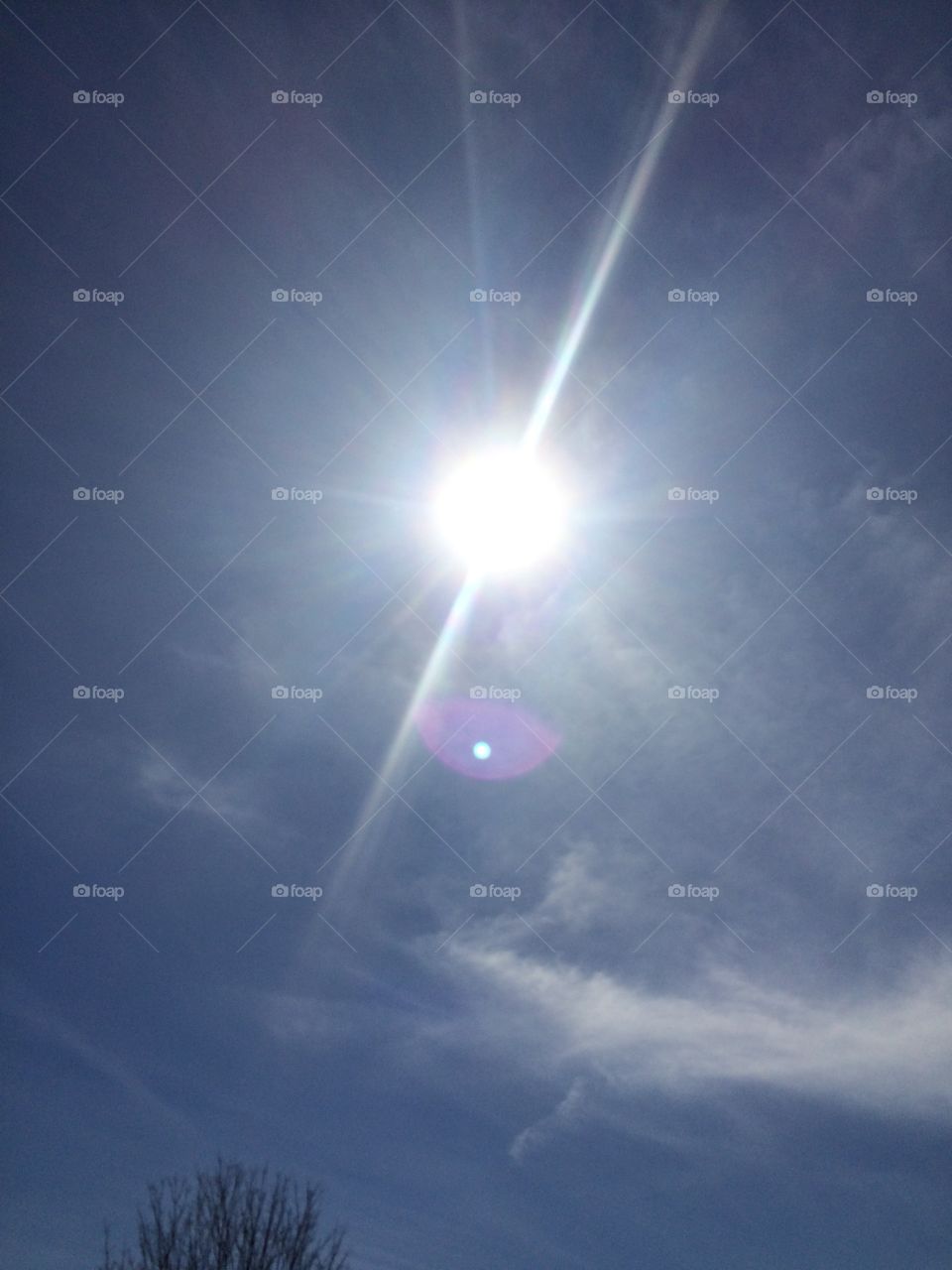 Sunbeam with lens flare