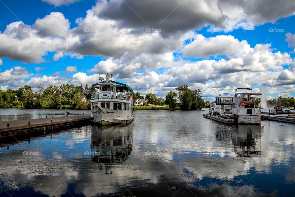 River cruise under the cloudy sky