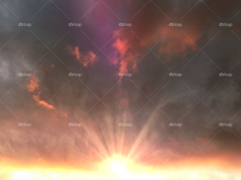 Solar rays at sunset. Solar rays at sunset