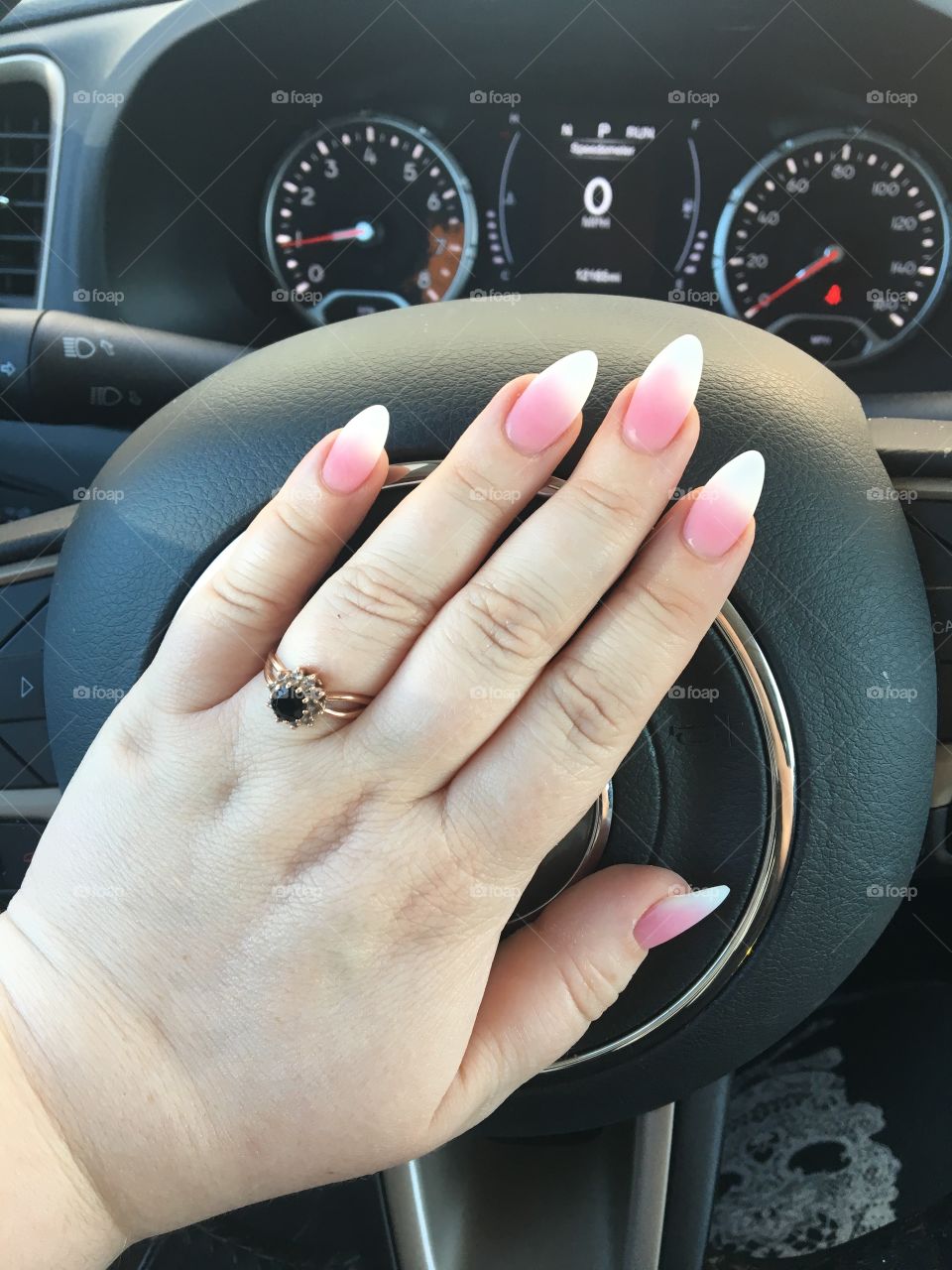 Ombré manicure pink white nails Beauty