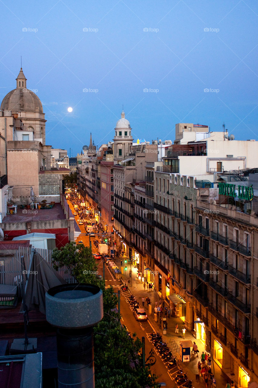 Barcelona street at night