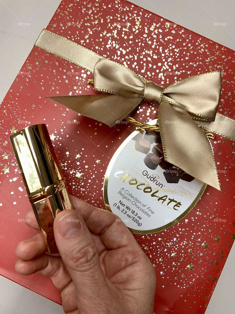 Lipstick L’Oreal and Belgian Chocolates