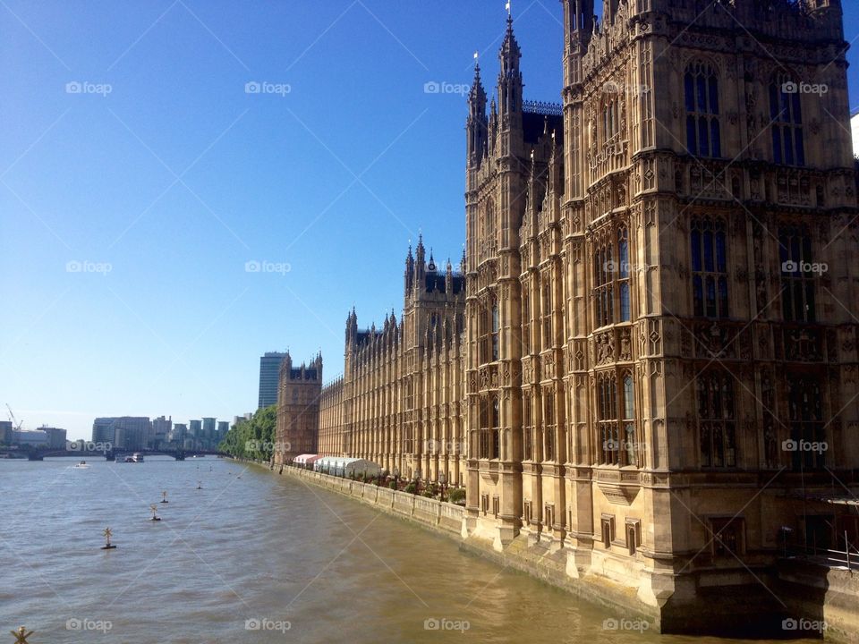 Westminster. Along the River Thames in London, UK