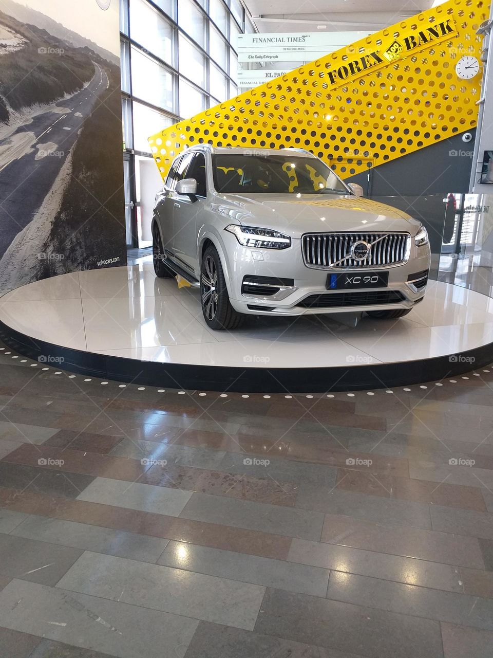 Volvo XC90 in Oslo airport. Luxury SUV offering important safety features.
