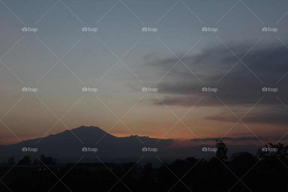 beautiful golden hours with mountain view