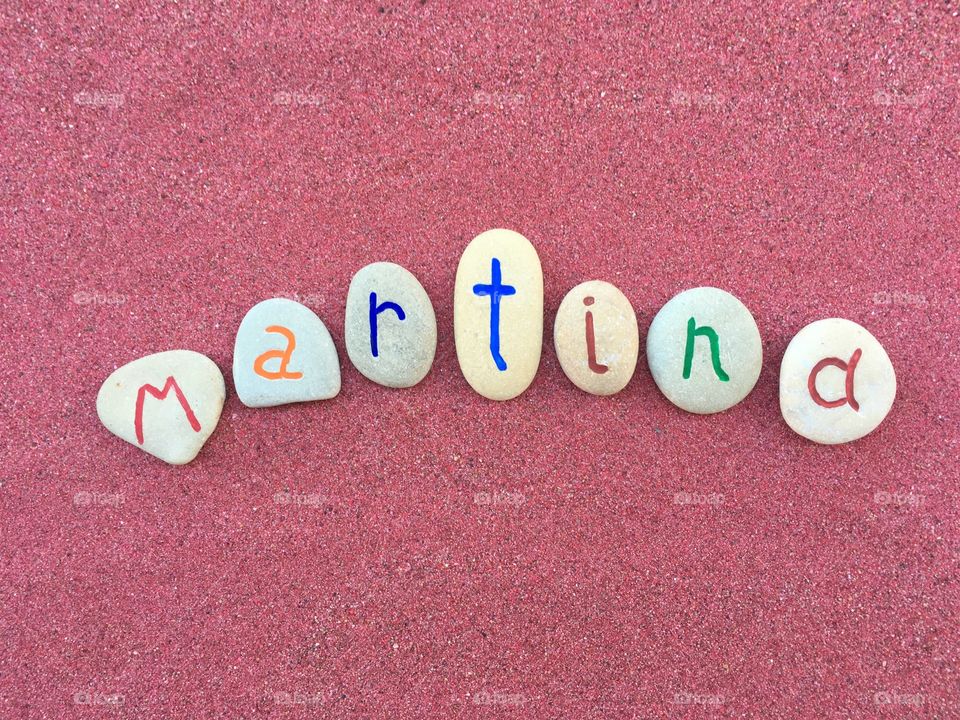 Martina, female name on stones