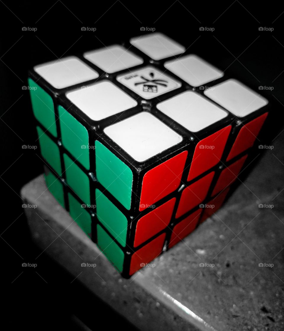 This is the definition of conquest! A completed Rubik's cube- epic- plus the colours arr vibrant on the black&white edge of space.