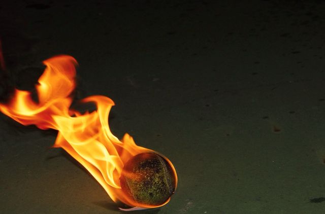 Tennis Ball In Flames