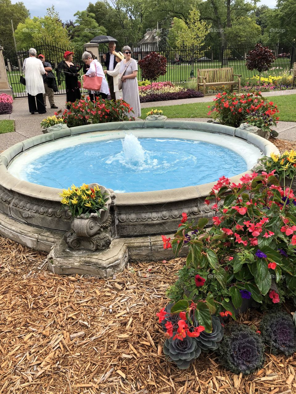The Fountain In The Willistead Manor Garden, Windsor, Ontario Canada 