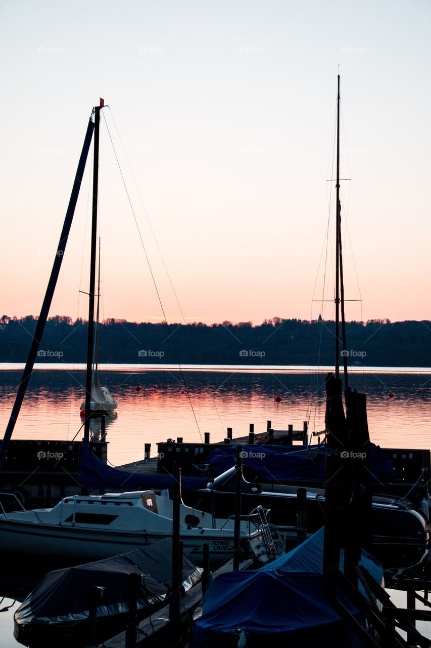 Silhouette of sailboats