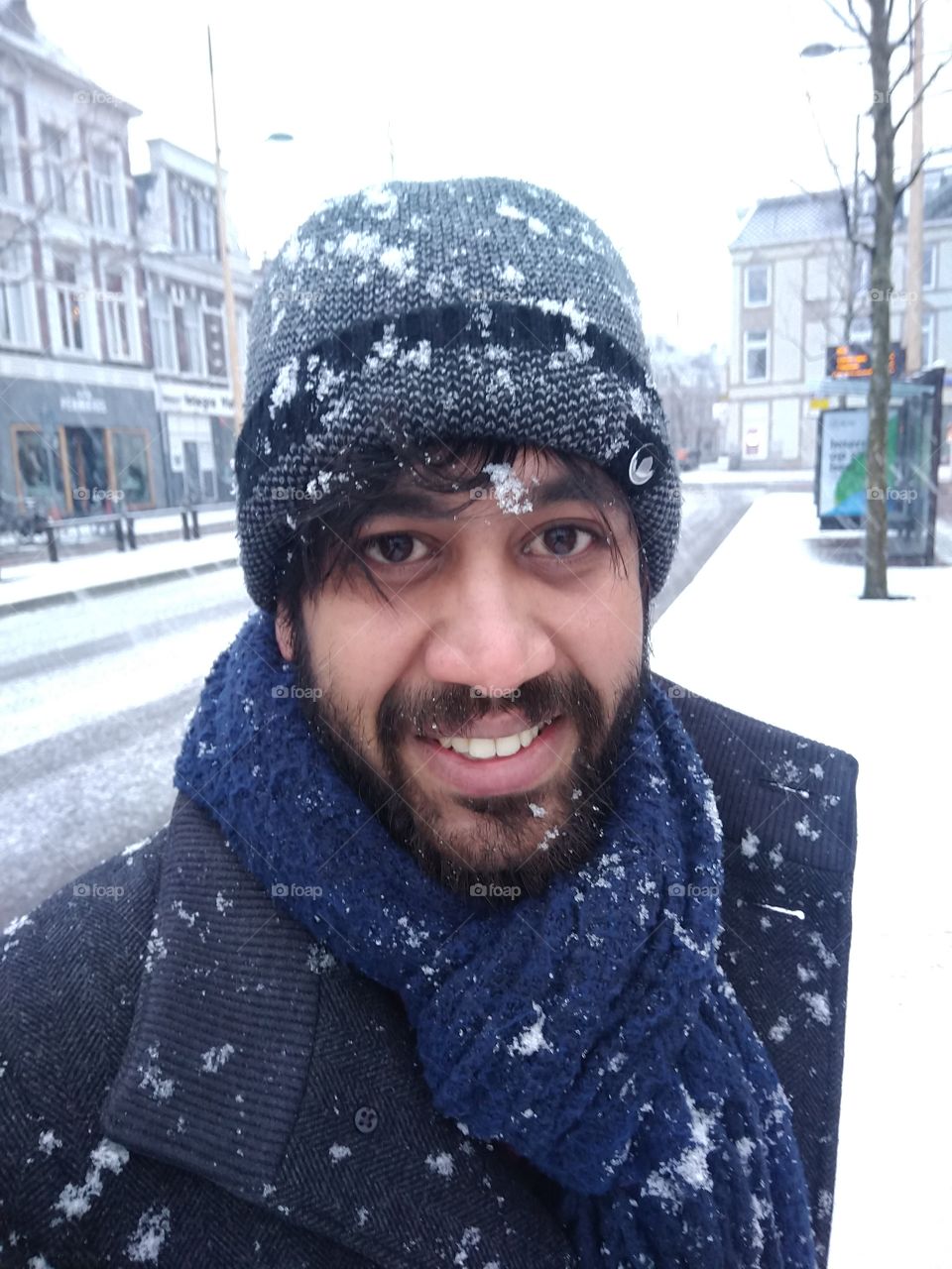 Make a selfie when it snows!