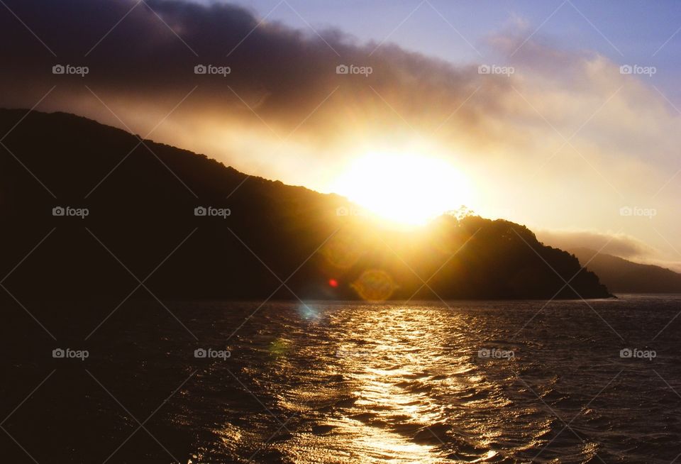 California Sunset, Sunset Behind The Mountains, Boat Ride Into The Sunset 