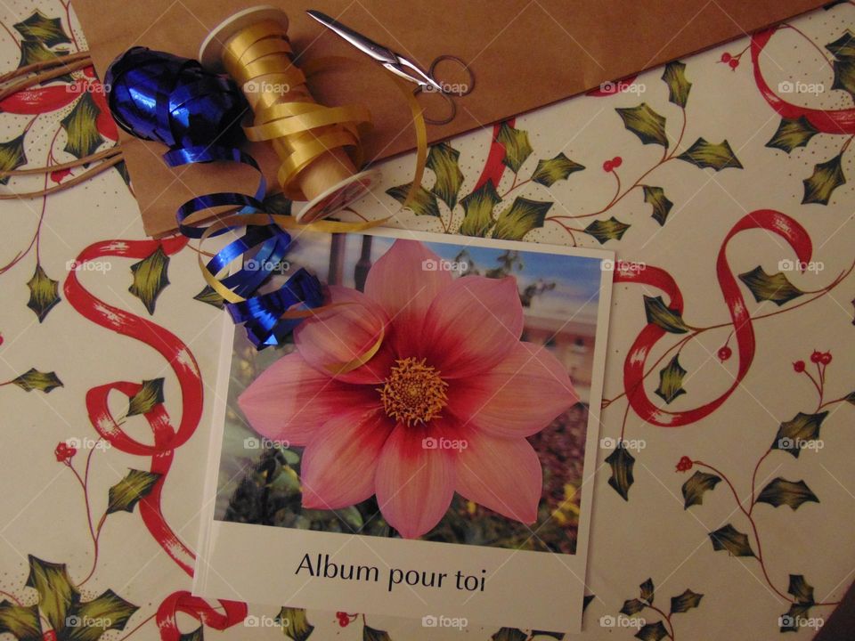 Preparing a gift with pictures album