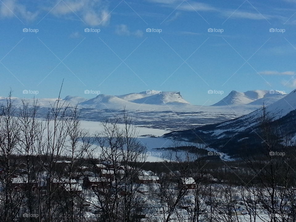 North of the polar circle. Skiing holiday in Lappland
