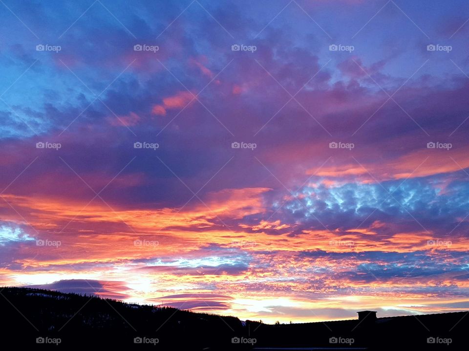 Purple coloured  clouds