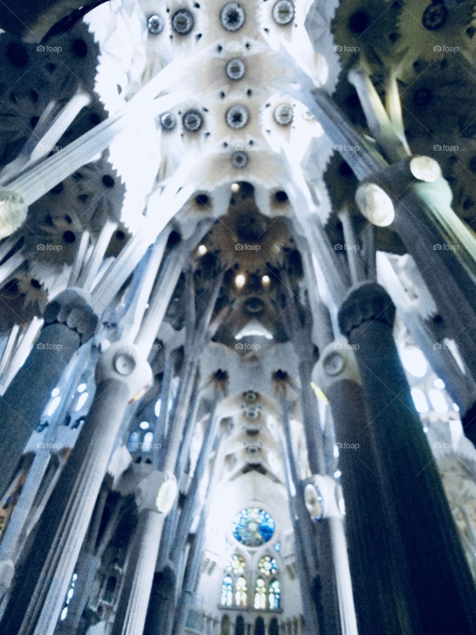 Inside the Sagrada Famiglia church 