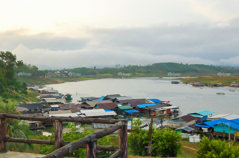 The beauty of Khao Laem reservoir in Kanchanaburi , Thailand.