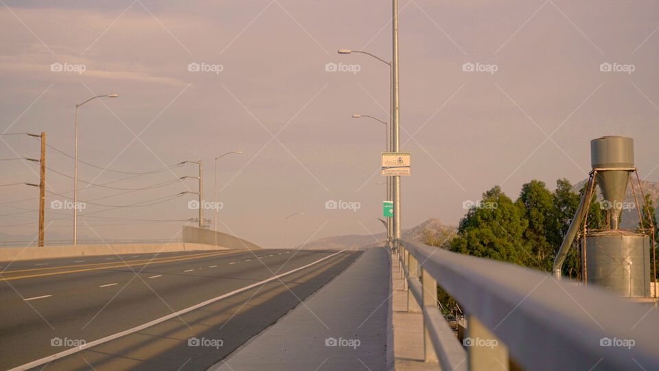 Empty road sunset