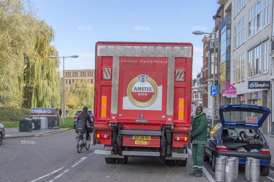 Backside Of An Amstel Beer Truck At Amsterdam The Netherlands 2018