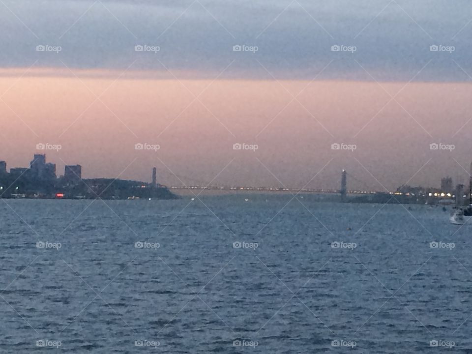 Sunset on Hudson River, NYC 