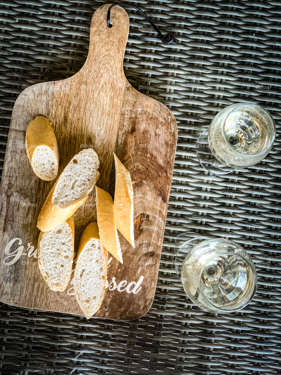 Bread and white wine