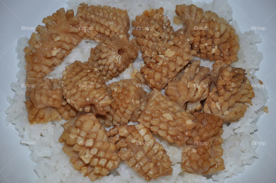 Fried squid with garlic and pepper (Thai Food)