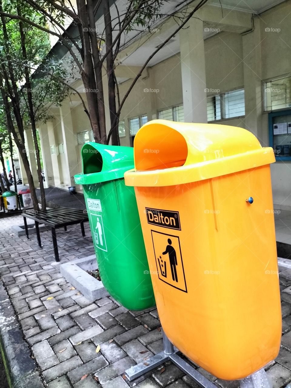 trash can in the park for background