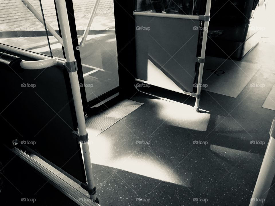 Shadow in the bus.