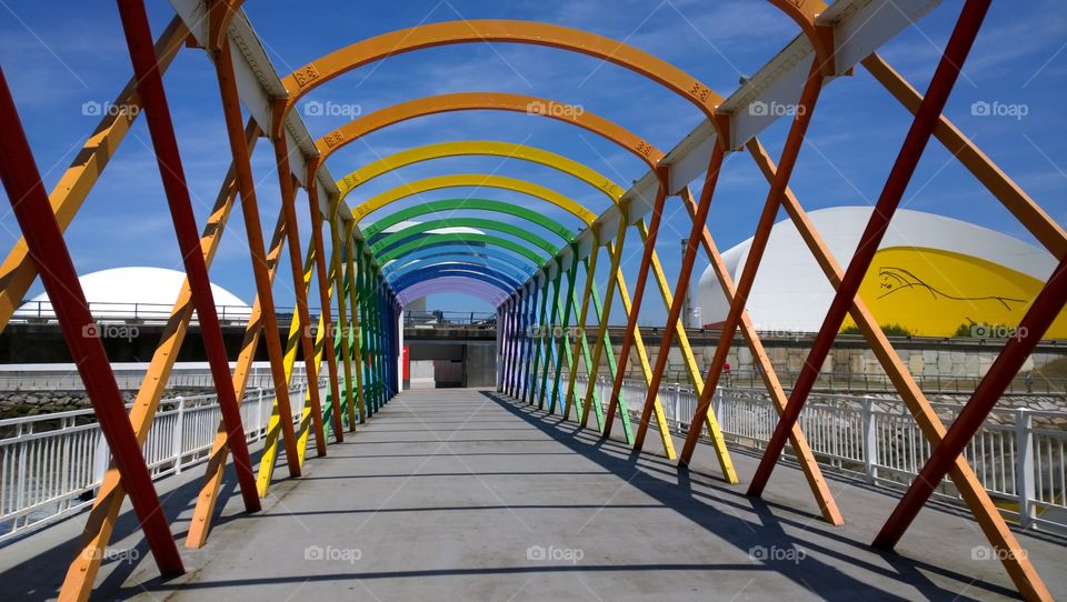 Niemeyer Center building. Niemeyer Center building was designed by brazilian architect Oscar Niemeyer in Aviles, Asturias - Spain