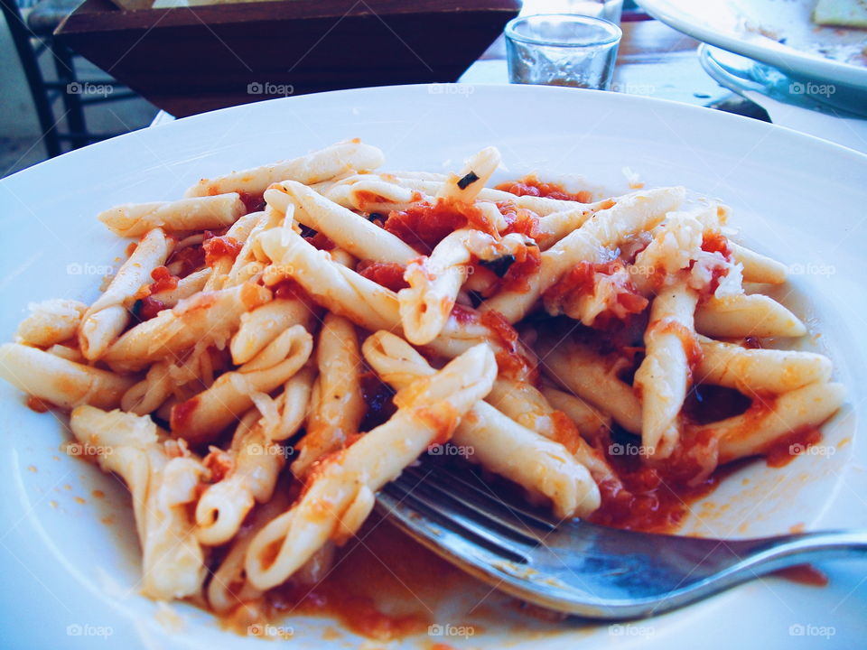 Handmade pasta pomodoro