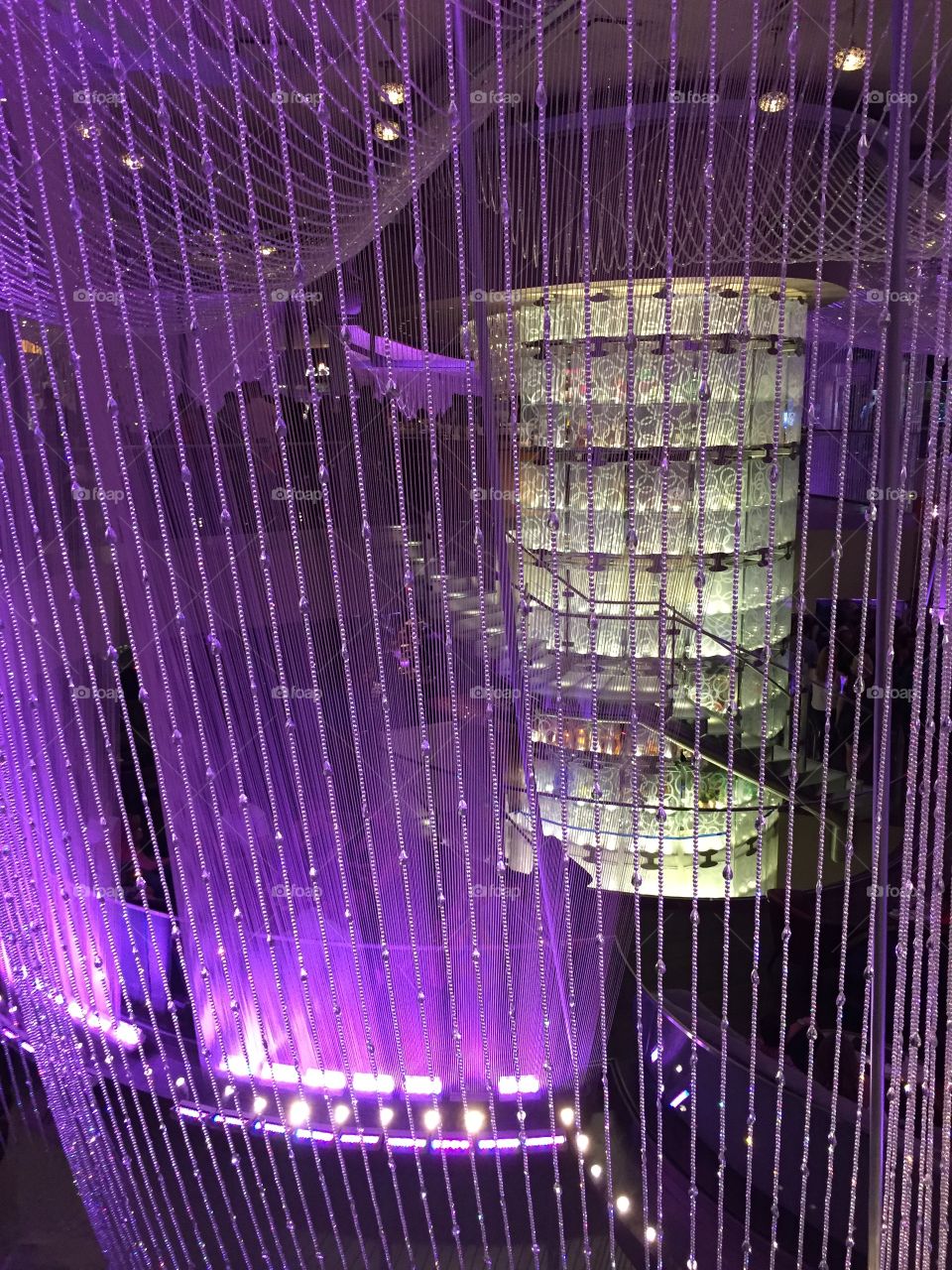 The crystal elevator in the chandelier nightclub in the Cosmopolitan resort, Las Vegas