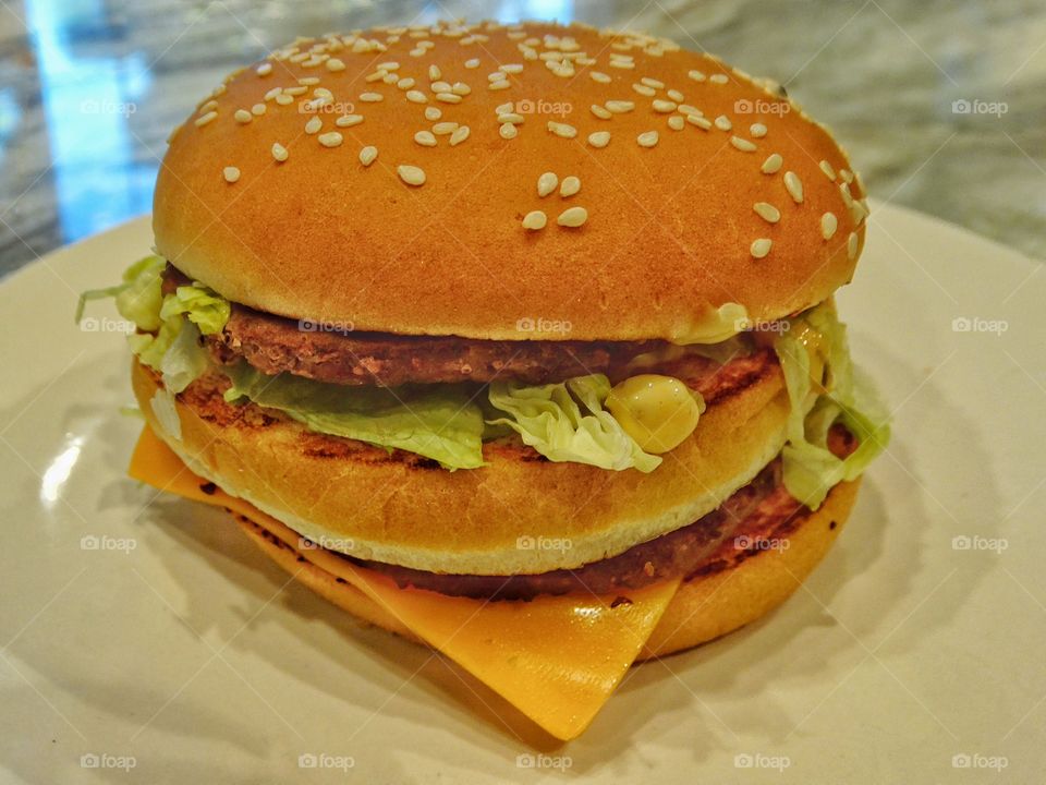 American Fast Food Hamburger
