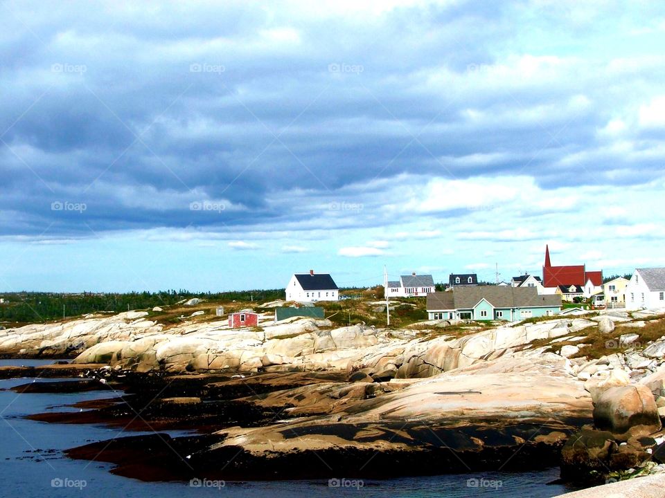 Lovely and charming seaside community in Nova Scotia.  The Peggy's Cove Lighthouse is one of the interesting sights to see aside from the beautiful landscape of different rock formations.