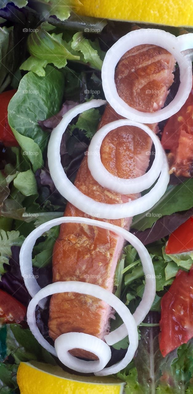 Smoked Salmon on Greens