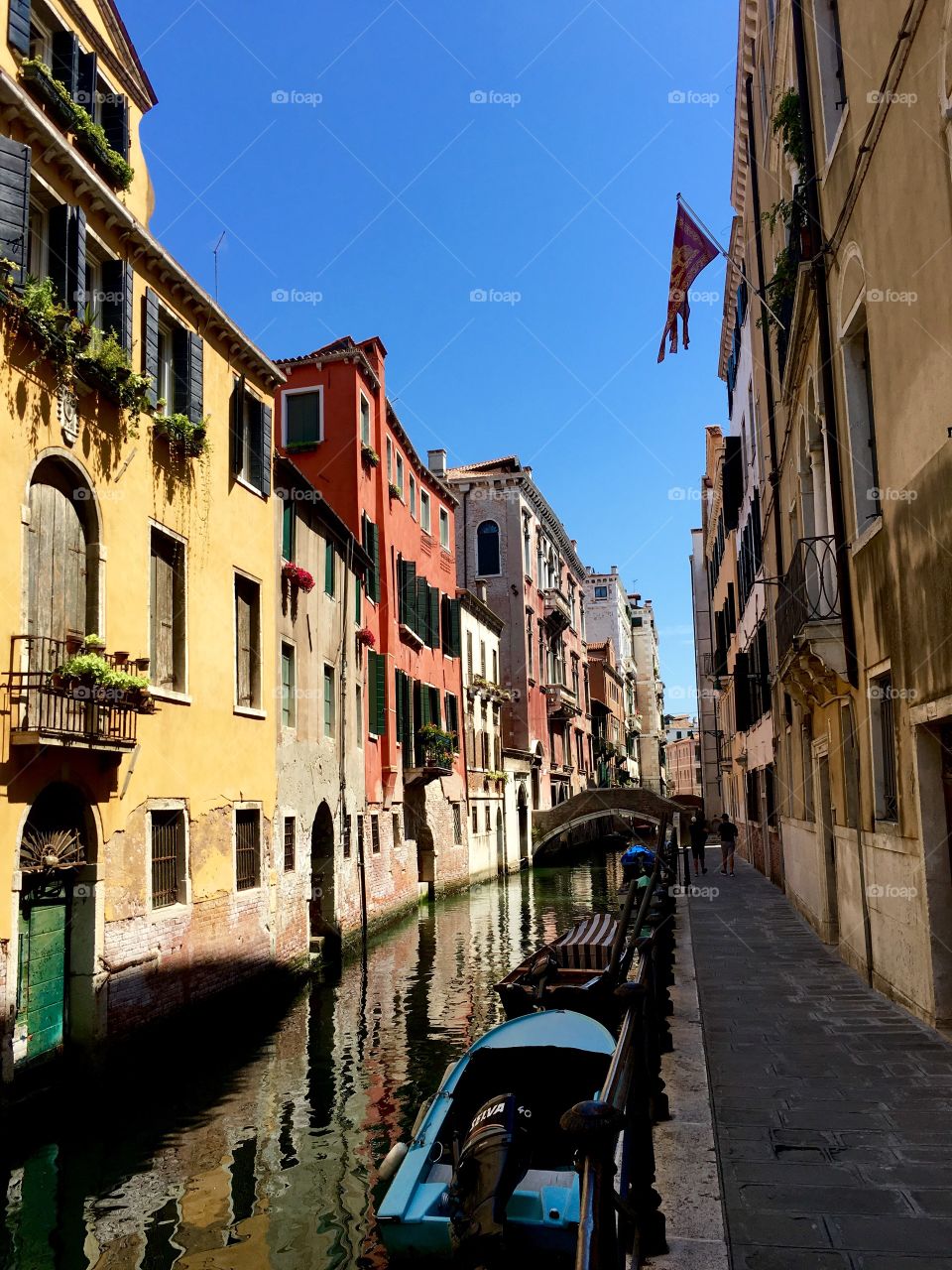 Gorgeous colors along the canal in Venice 