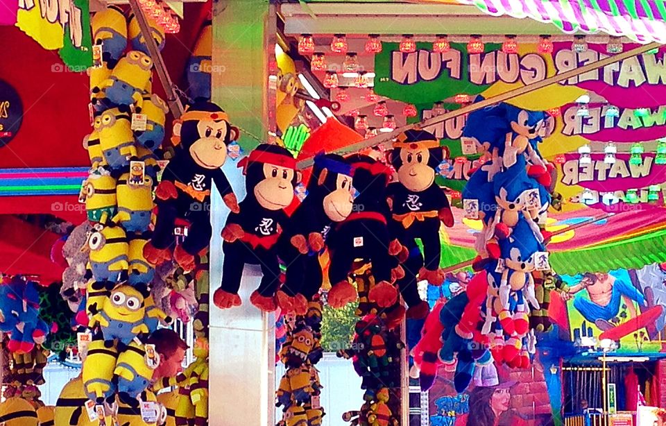 Monkey see, monkey do. Game prizes at the state fair 