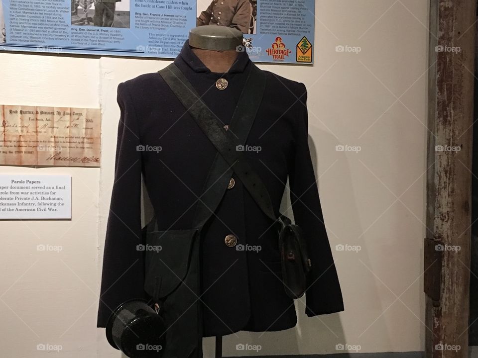 Civil war uniform only one in this museum. I didn’t see any bullet holes or anything.