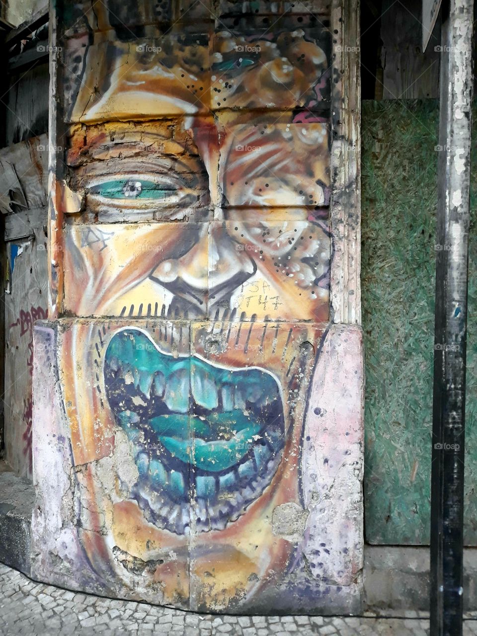 Graffiti made on the wall of an abandoned building in Recife.