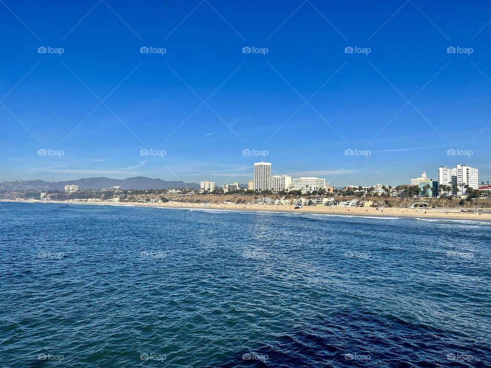 View of Santa Monica State Beach from the Santa Monica Pier