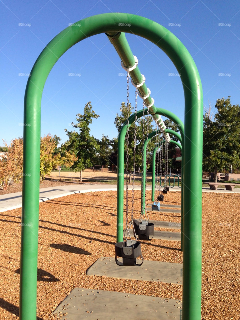 green autumn swing playground by melody