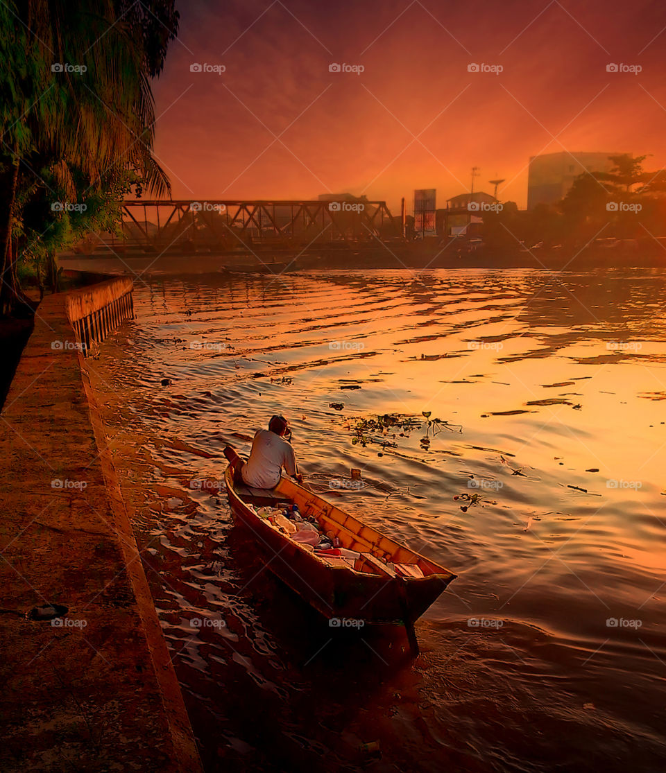 sunrise at karang mumus river