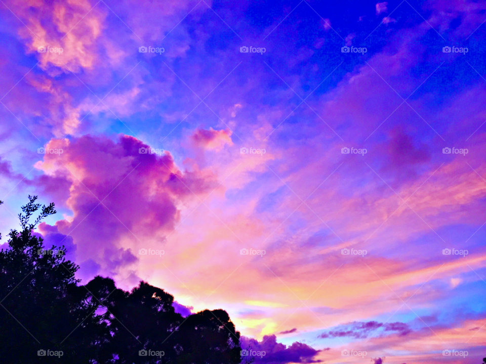 Blue and purple sky